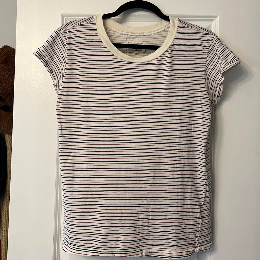 Current/Elliot Women's Striped T-Shirt, Size 0